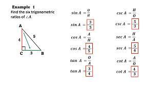 The Six Trigonometric Ratios