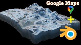 Create 3D Terrain with Google Maps and Blender (GIS Blender Topography)