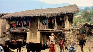 Beautiful Nepali Mountain Village Traditional life of Nepal || Peaceful And Relaxing Village Life ||