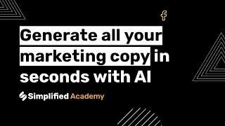 Simplified AI Short Form Assistant - How to use AI templates to generate marketing copy