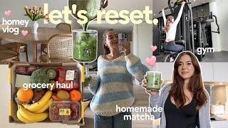 vlog: let's reset together! back in the gym, my matcha recipe, groceries, scrapbooking w./ bestie