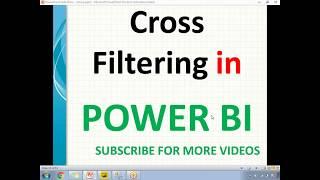 Cross Filtering in Power BI