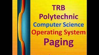 20.TRB Computer Science Operating System Paging in Tamil|TRB CSE OS Paging in Tamil|NET CSE in Tamil