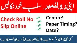 how to check roll number slips online || Download roll number slips