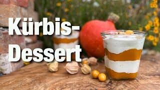 Kürbis- Dessert aus Hokkaido und Physalis