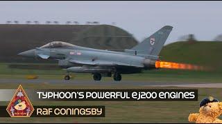 POWERFUL EJ200 BLASTS 30% EXTRA POWER WITH AFTERBURNERS EUROFIGHTER TYPHOON PERFORMACE DEPARTURES