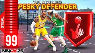 This 99 STEAL + PESKY DEFENDER BUILD is A MENACE in NBA 2K25! BEST META 6’4 LOCKDOWN GUARD