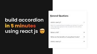 Build a React Accordion from Scratch | ReactJS And Tailwindcss tutorial