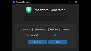 Password Generator app python and customtkinter