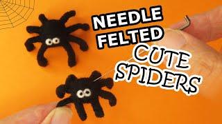 Needle Felting a Spider for Halloween