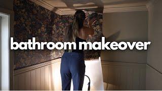 DIY Bathroom Makeover // Painting & Wallpaper Installation // Bathroom Design Ideas