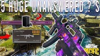 Five HUGE Unanswered QUESTIONS About The Warzone PACIFIC Update! (Vanguard Integration)