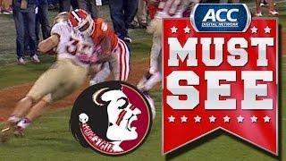 ACC Must See Moment | FSU TE Nick O'Leary Trucks Clemson Defender | ACCDigital Network