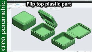 Flip top plastic part | Spinal bend in Creo Parametric