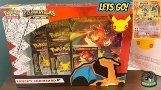 LANCE'S CHARIZARD V BOX! Pokemon Celebrations Opening! Pokemon 25th Anniversary! I LOVE THIS SET!