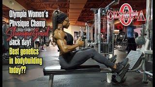 OLYMPIA WOMEN'S PHYSIQUE CHAMP SHANIQUE GRANT'S BACK DAY-BEST GENETICS IN BODYBUILDING TODAY?