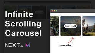 Infinite scrolling carousel with hover effects using Framer Motion