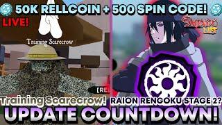 [UPDATE COUNTDOWN] *RAION STAGE 2! HOPPING SCROLLS! |#ROADTO20K | Shindo Life Live! | RELLGames