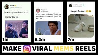 How To Make Viral Memes Reels Video For Instagram?Twitter Memes Reels  Kaise Banaye?Fake Tweet Memes