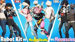 MEOW SKULLS vs Meowscles vs Kit in Fortnite Dance Battle! Old vs New Cats! (Chapter 3 Season 4)