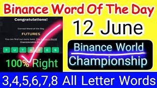 Binance Word Of The Day | Binance World Championship Wotd Answers