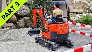 Gas station cistern replacement, RC excavator, Kubota Hutter U17, Liebherr A918, Scania. CAT. Part 3