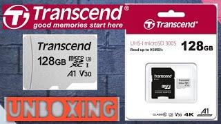 UNBOXING : Transcend  Micro SD 300s 128gb w/ Adapter TS128GUSD300S SDXC 95 MB/S memory card