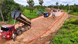 Most perfectly technical of stretching and trimming road side by powerful machines dozer D41p