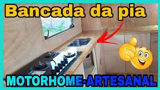  CONSTRUINDO MOTORHOME ARTESANAL/COMO FAZER A BANCADA DA PIA DA COZINHA/(PARTE 2