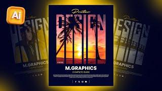 Modern Poster design in Adobe Illustrator | Creative Poster design | Adobe Illustrator