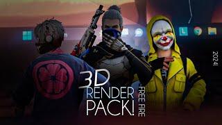 FREE FIRE 3D RENDER PACK || MOST RARE RENDERS #3drenders #freefire #edits