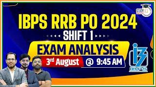 RRB PO Exam Analysis 2024 | 3rd August: Shift 1 | IBPS RRB PO Exam Analysis 2024