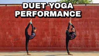 Duet Yoga Performance/Rhythmic Yoga/Advanced Yoga Flow/Artistic Yoga on Mahishasura Mardini Stotram.