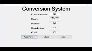 How to Convert Binary, Decimal, Hexadecimal and Octal in Visual C++