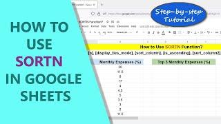 Google Sheets | SORTN  Function | SORT Data & Display Specific No. of Rows | Example | Spreadsheet