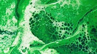 011 Acrylic pouring green forest ball