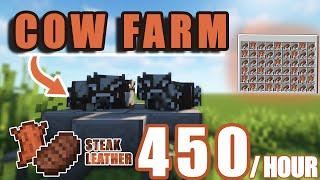 Easy Auto Cow Farm | Minecraft 1.20 1.19 1.18 | Steak & Leather (NO RAW BEEF) | Java & Bedrock