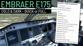 Zero to Hero or 'Full Procedure' Embraer E175 by FSS - The Basics! Cold & Dark Startup (MSFS)