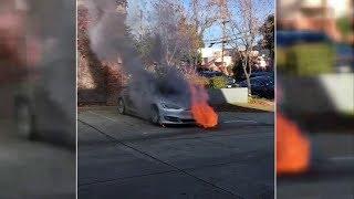 Tesla fire: Model S bursts into flames twice in 1 day in Los Gatos, California | ABC7