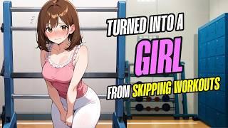 Turned into a girl from skipping workouts | tg tf transformation gender bender