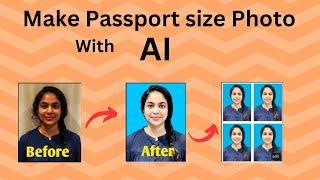 How To Make Passport Size Photo With AI || Make Passport Size Photo With AI in Pc and Mobile