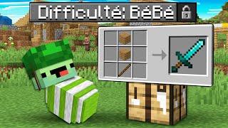 je dois finir Minecraft mais en Difficulté BÉBÉ..