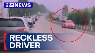 Man driving on wrong side of highway arrested by police | 9 News Australia