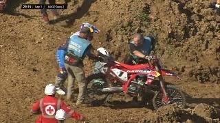Crash at the start of MXGP Race 2 involving Jorge Prado! | MXGP of Italy 2024