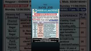 Nagpur City Multistate Bharti #bankjobs #nagpurjobs #nagpurivideo #multistate #shortsvideo #bharti