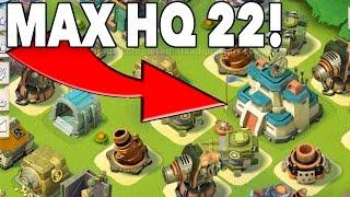 MAX HQ 22 & ARMORY! | Boom Beach New Update HQ 22 Gameplay!