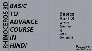 Rhino Basics in Hindi - Part 8 Using Loft command for surface creation