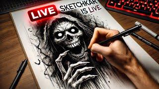 irl Drawing Scary Art | Late night stream! #shorts #drawing #art