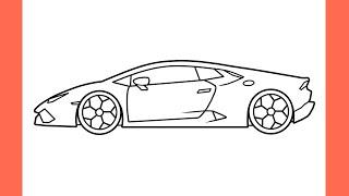 How to draw a LAMBORGHINI HURACAN step by step / drawing lambo sports car easy