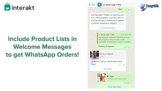 Include Product List in WhatsApp Welcome Message to get more Orders